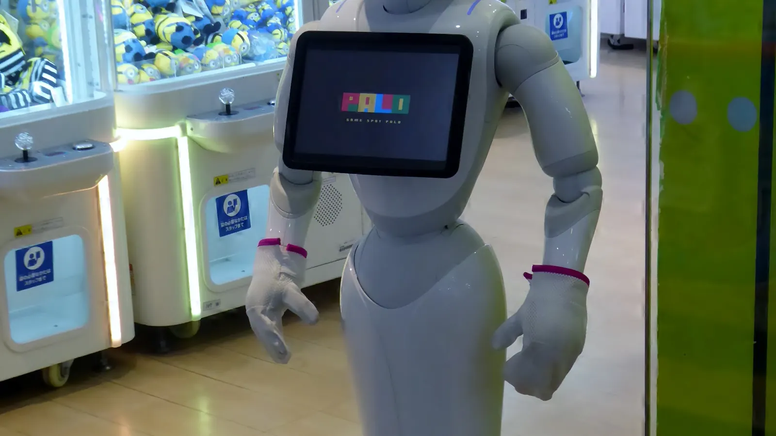 A humanoid robot in a store